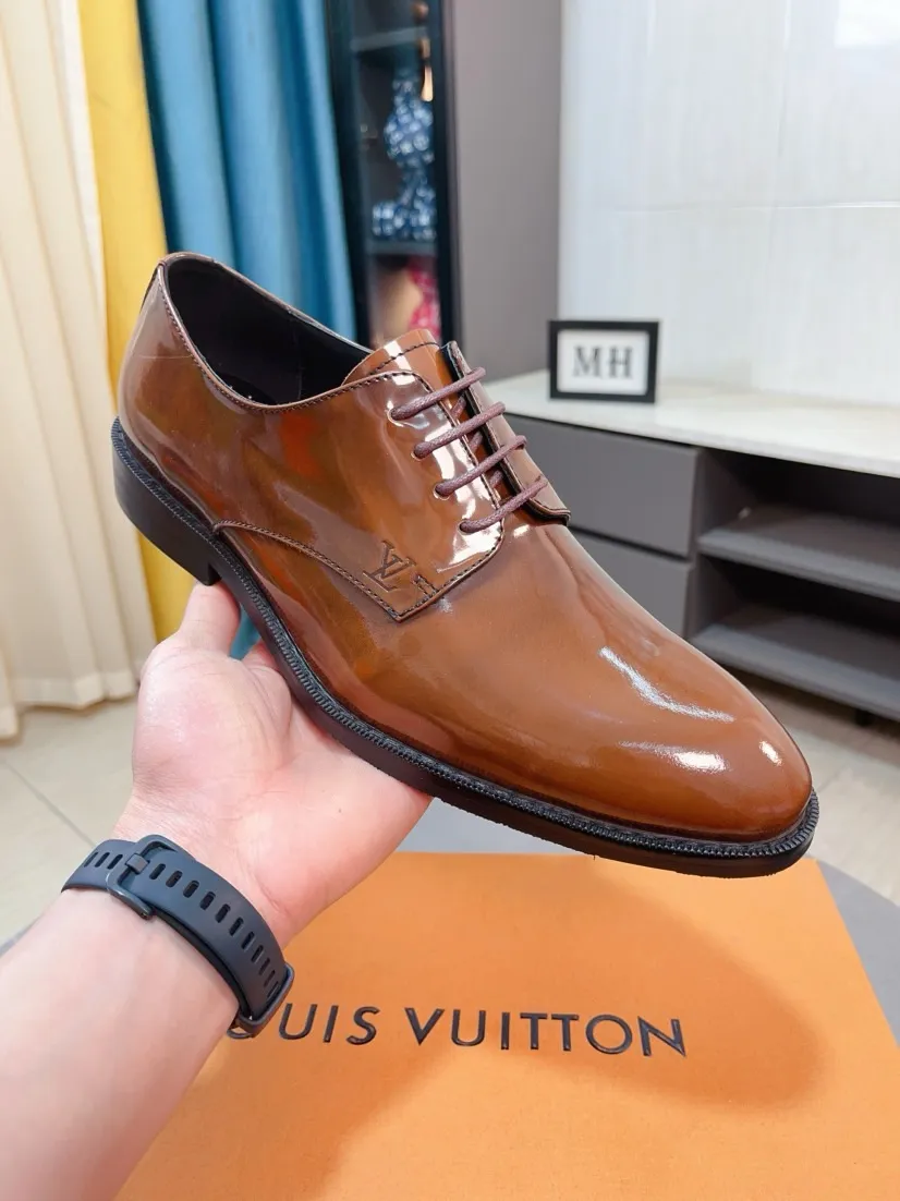 Men's men's shoes 💰520🌸🌸【LV Louis Vuitton】~ New product 🆕High-end original men's 🚹Business casual leather shoes, made of original cowhide open-edge bead fabric➕comfortable and soft cowhide lining➕cowhide insole, original LOGO rubber non-slip outsole. Code number: 38-44
